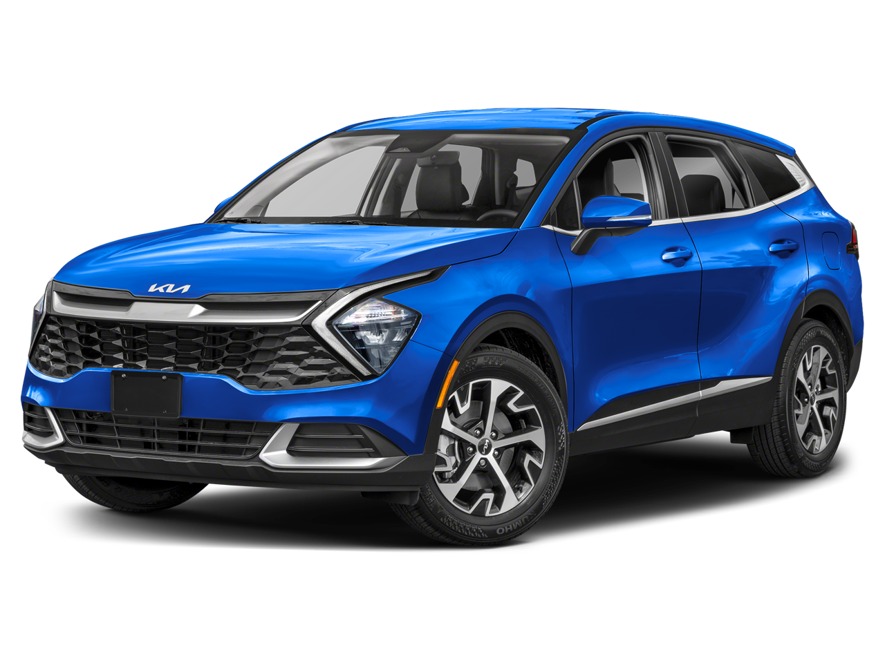 2023 Kia Sportage EX in Sapphire Blue — front three-quarter view