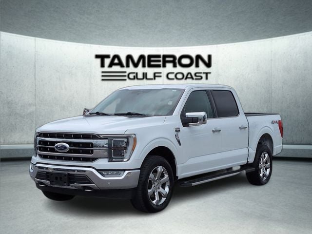 2023 Ford F-150 Lariat in Oxford White — front three-quarter view
