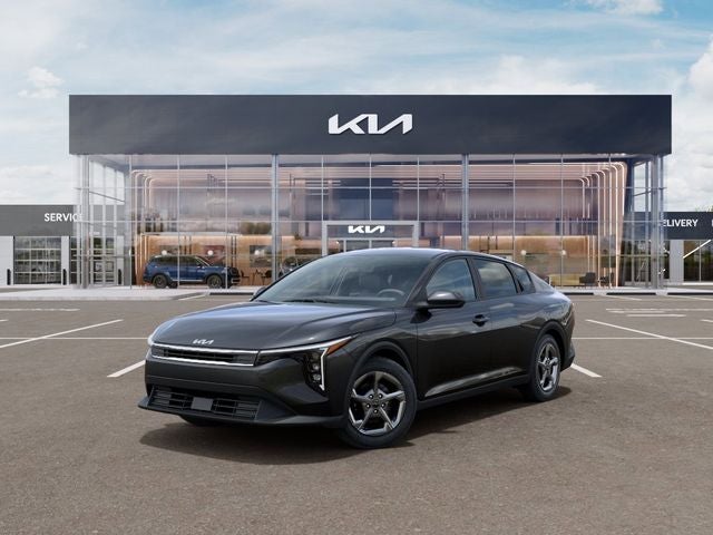 2026 Kia K4 LXS in Interstellar Gray — front three-quarter view