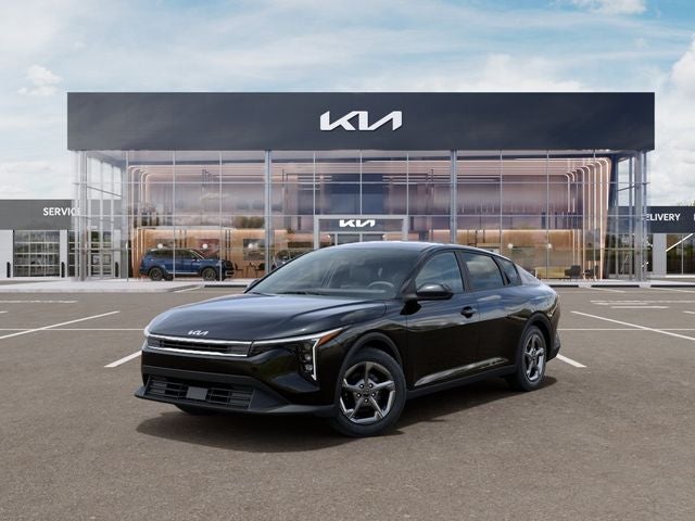 2026 Kia K4 LXS in Black — front three-quarter view