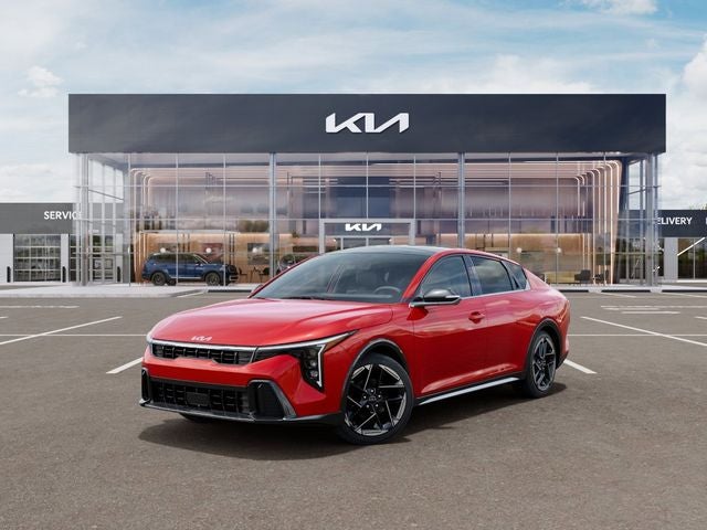 2026 Kia K4 GT-Line in Currant Red — front three-quarter view