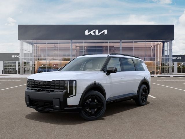 2027 Kia Telluride X-Line SX in Glacial White Pearl — front three-quarter view