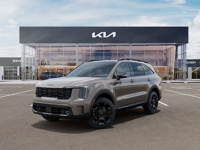 2026 Kia Sorento X-Line EX in Road Rider Brown — front three-quarter view