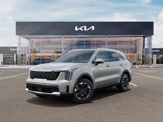 2026 Kia Sorento S in Ivory Silver — front three-quarter view