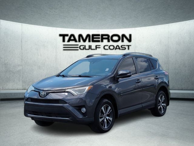 2018 Toyota RAV4 XLE in Magnetic Gray Metallic — front three-quarter view