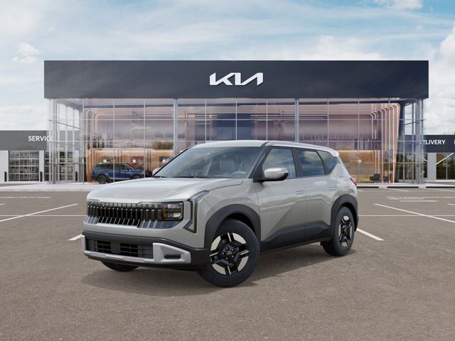 2027 Kia Seltos LX in Ivory Silver — front three-quarter view