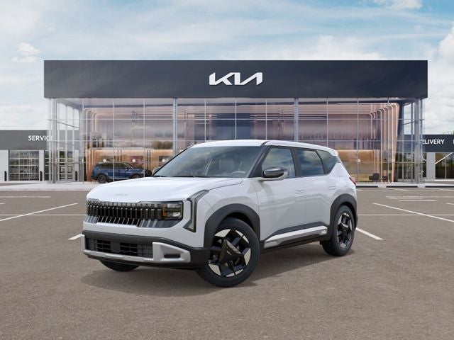 2027 Kia Seltos S in Snow White Pearl — front three-quarter view