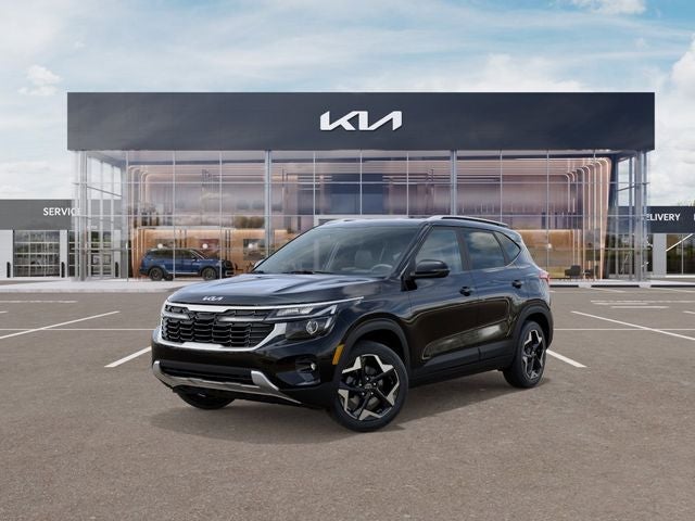 2026 Kia Seltos S in Fusion Black — front three-quarter view