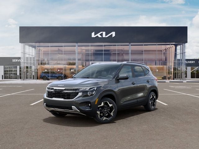 2026 Kia Seltos S in Gravity Gray — front three-quarter view